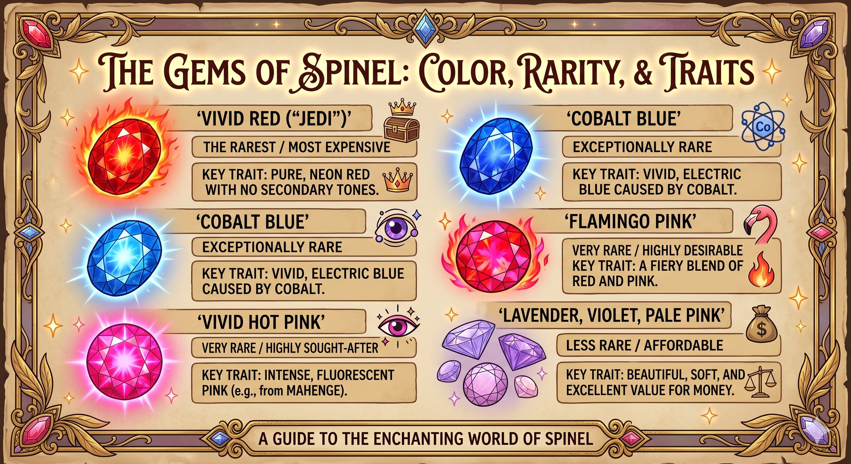 Summary Table of Spinel Colors